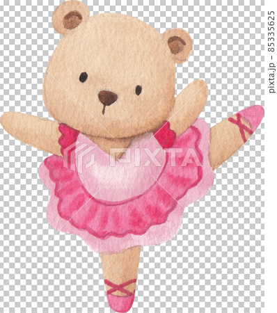 Cute cartoon animal characters dancing ballet.のイラスト