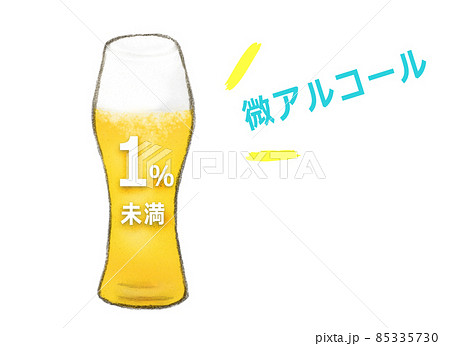 1%未満　微アルコールビール　細いグラス 85335730