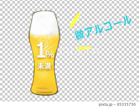 1%未満　微アルコールビール　細いグラス 85335730