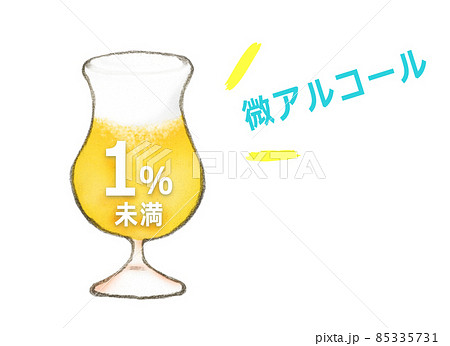 1%未満　微アルコールビール　丸グラス 85335731