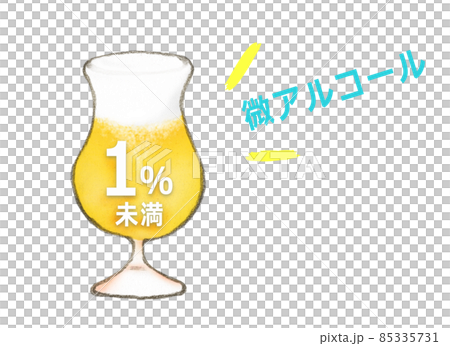 1%未満　微アルコールビール　丸グラス 85335731