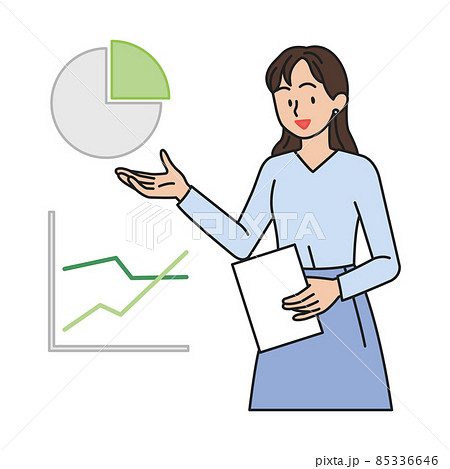 woman employee making presentations on company growth 85336646