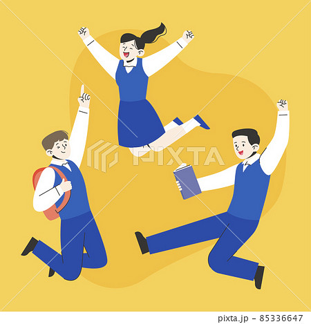 illustration of high school children studying, encouraging together 85336647