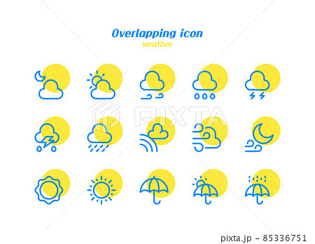 climate, weather themed minimalistic blue line and yellow circle icon set climate, weather themed minimalistic blue line and yellow circle icon set 85336751