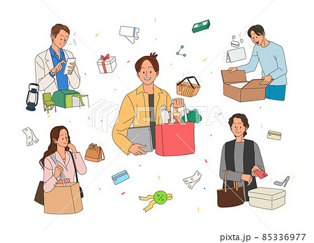 people consuming money in a variety of ways, channels people consuming money in a variety of ways, channels 85336977