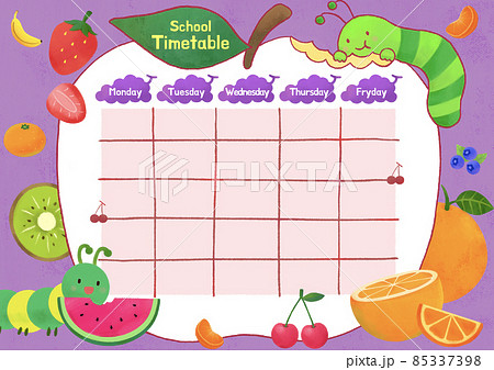 children school time table in cute illustration 85337398