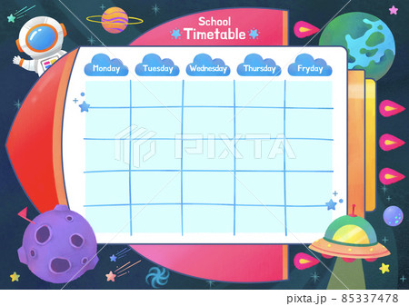 children school time table in cute illustration 85337478