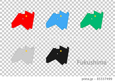 デザイン地図＿福島県-単純 85337499