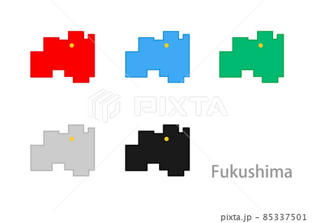デザイン地図＿福島県-四角 85337501