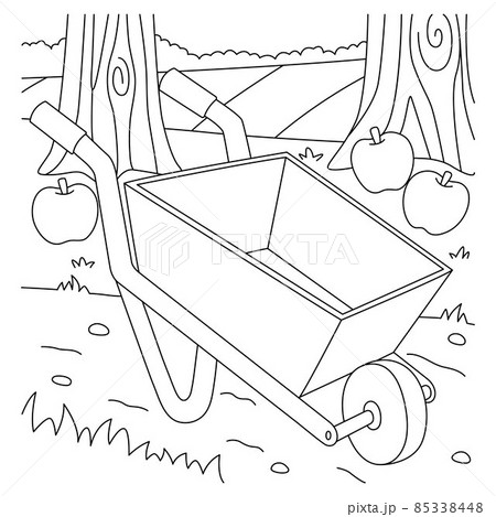 Wheelbarrow Coloring Page for Kids 85338448