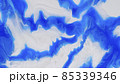 Blue streaks on a white background. Liquid abstractions. Abstract natural art. 85339346