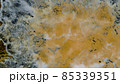 Marble texture of white and gold color. Luxurious abstract fluid art painting on the background of the technique of alcohol ink in black and gold colors. 85339351