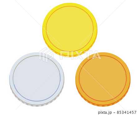 メダル コイン ポイント 金貨 銀貨 銅貨 硬貨 金メダル 銀メダル 銅メダル 三枚のイラスト素材 [85341457] - PIXTA