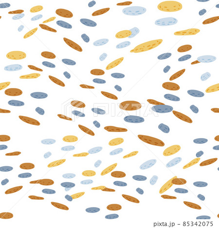 Seamless pattern pebbles. Beautiful texture gravel for fabric design. Repeated template stone in doodle style for fabric. Seamless pattern pebbles. Beautiful texture gravel for fabric design. Repeated template stone in doodle style for fabric. 85342075