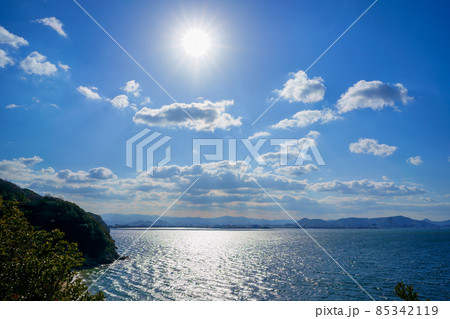 瀬戸内海 屋島長崎の鼻から撮影 香川県高松市 の写真素材