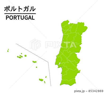 ポルトガルの世界地図イラスト