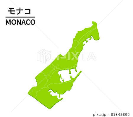 モナコの世界地図イラスト