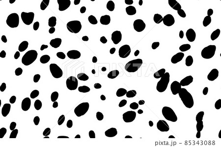 Abstract modern dalmatian fur seamless pattern. Animals trendy background. Black and white decorative vector illustration for print, card, postcard, fabric, textile. Modern ornament of stylized skin Abstract modern dalmatian fur seamless pattern. Animals trendy background. Black and white decorative vector illustration for print, card, postcard, fabric, textile. Modern ornament of stylized skin 85343088