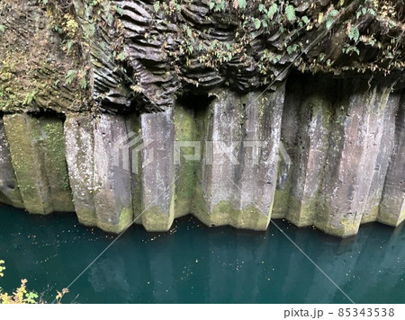 高千穂 宮崎県 高千穂町 西臼杵郡 岩と地形 高千穂峡 溶結凝灰岩 高千穂 宮崎県 高千穂町 西臼杵郡 岩と地形 高千穂峡 溶結凝灰岩 85343538