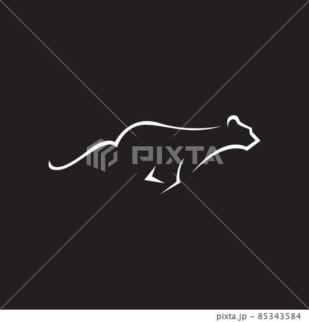 isolated fast run leopard or cheetah or panther logo design vector graphic symbol icon sign illustration creative idea 85343584