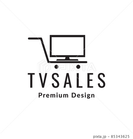 television led with trolley logo design vector graphic symbol icon sign illustration creative idea 85343625