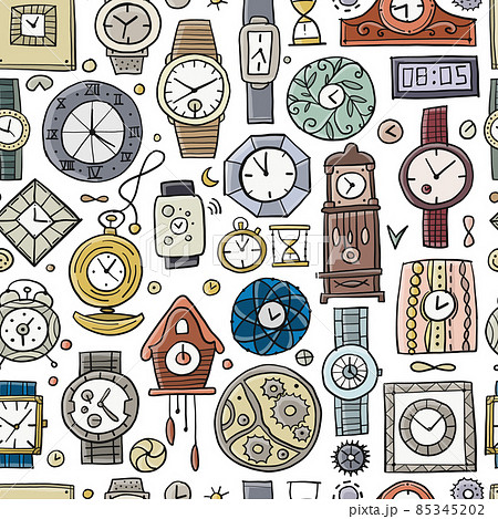 Set of clocks and watches in different style. Retro and modern collection for your design 85345202
