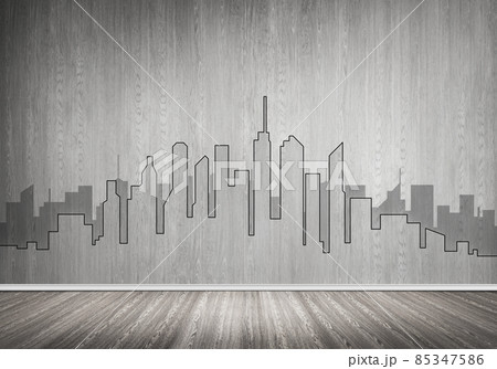 City design on wall City design on wall 85347586