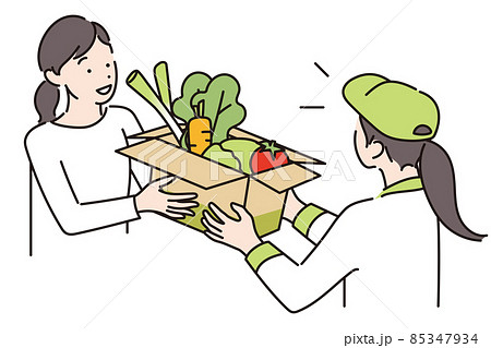 シンプル　イラスト　食品宅配サービス 85347934