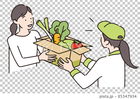 シンプル　イラスト　食品宅配サービス 85347934