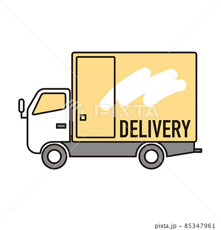 シンプル イラスト 配送トラックのイラスト素材