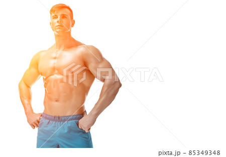 Image of muscle man posing in studio 85349348