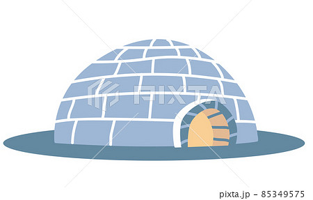Igloo, icy cold house, winter built from ice blocks Illustration 85349575