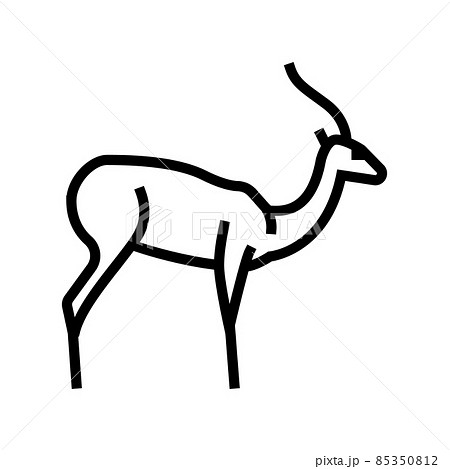 antelope wild animal line icon vector illustration 85350812