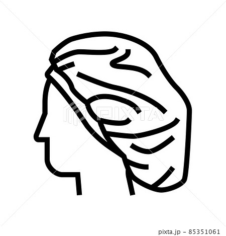 bonnet for sleeping silk line icon vector illustration bonnet for sleeping silk line icon vector illustration 85351061