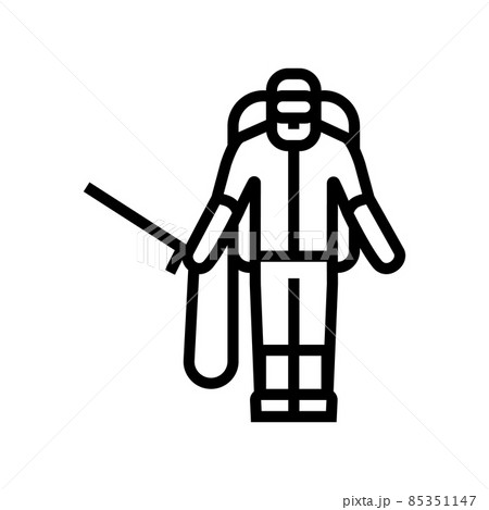 sprayer man line icon vector illustration sprayer man line icon vector illustration 85351147