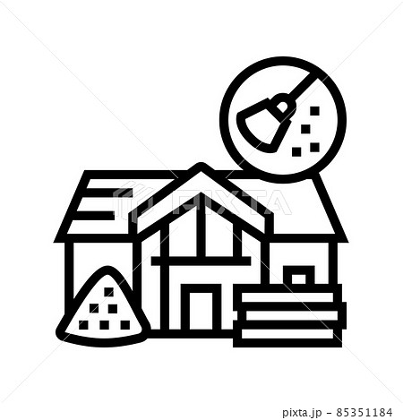 after builders cleaning line icon vector illustration 85351184
