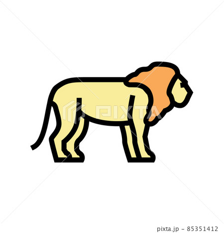 lion animal in zoo color icon vector illustration 85351412