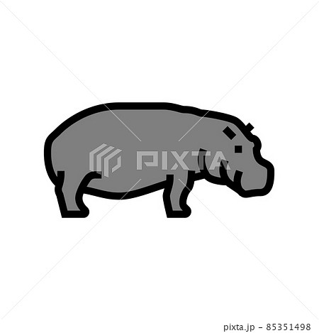 hippopotamus wild animal color icon vector illustration hippopotamus wild animal color icon vector illustration 85351498