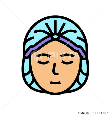 hat solarium, disposable protective cap color icon vector illustration 85351607