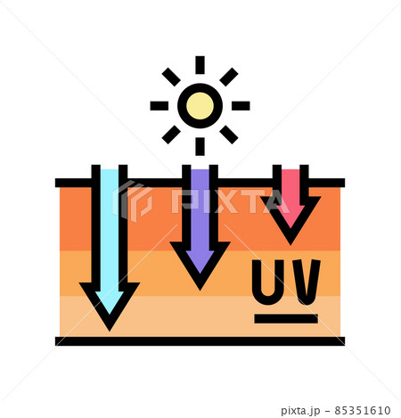 exposure of skin to uv rays tanning process color icon vector illustration 85351610