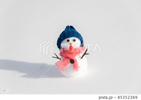 驚く表情の雪だるま 85352369