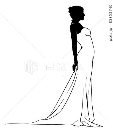 Bride Bridal Wedding Dress Silhouette Woman Design 85353749
