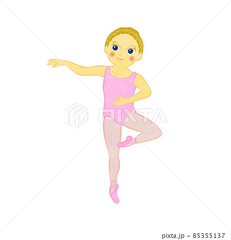 バレエパッセの基礎レッスンをしている女の子 01 バレエパッセの基礎レッスンをしている女の子 01 85355137