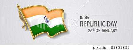 India republic day greeting card, banner with template text vector illustration 85355335