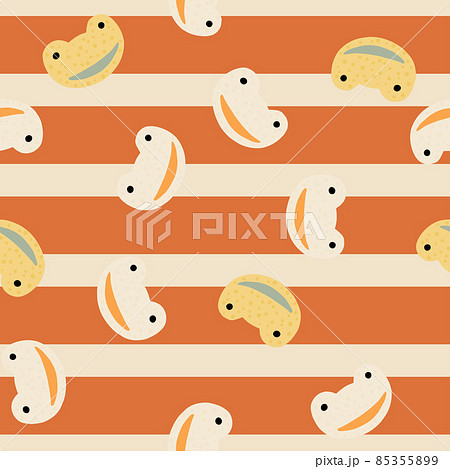 Frog pattern seamless in freehand style. Head predator on colorful background. Vector illustration for textile. 85355899