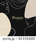 One line face. Minimalist continuous linear sketch woman face. Female portrait black white artwork outline vector hand drawn illustration. Modern art girl head for beauty salon logo 85356886