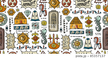 Traditional design elements of middle Asia for decoration of yurts. Nomadic ornament. Seamless Pattern for your design Traditional design elements of middle Asia for decoration of yurts. Nomadic ornament. Seamless Pattern for your design 85357137