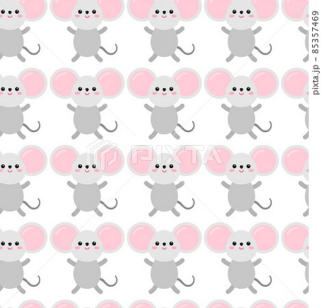 Cute rat Pattern. Cartoon animal background for kids, textile, pattern fabric, wallpaper. 85357469