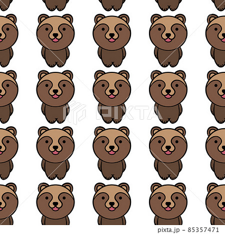 Cute Brown bear Pattern. Cartoon animal background for kids, textile, pattern fabric, wallpaper. 85357471