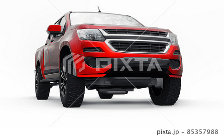 Red pickup car on a white background. 3d rendering. 85357988